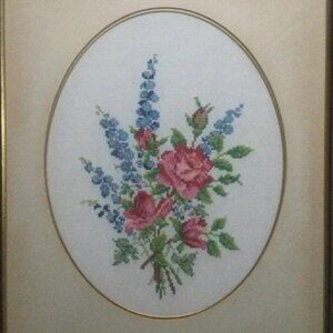 Beautiful bundle needle works flowers framed various size